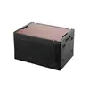 Caja de Almacenamiento para Camping con Apertura Lateral y Tapa de Madera, Caja de Almacenamiento Plegable, Caja de Almacenamiento para Maletero de Coche, Caja Plegable con Apertura Lateral
