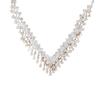 Moda Europeia e Americana Colar e Brincos de Gota Cheios de Diamante Elegante Luxo Versátil Terno de Colar de Strass Colar07