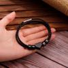 Nuevo Pulsera de Acero Inoxidable con Grabado de Corazón para Hombre Día del Padre Cuerda de Cuero Trenzada DIY Joyería de Mano Personalizada Fábrica