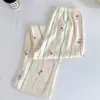 Gatinho gatinha rabisco fofo desenho animado casual calça pantalona feminina estampa nova solta preguiçosa legal legal calça comprida