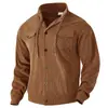 Sudadera para Hombre de Nuevo Estilo Europeo y Americano, Chaqueta de Trabajo de Pana con Botones para Otoño e Invierno, Chaqueta Holgada con Múltiples Bolsillos