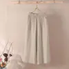 Pantalones de Pierna Recta Finos de Verano para Mujer, Talla Grande Holgados, Cintura Elástica, Pantalones Cropped, Pantalones Casuales de Pierna Ancha Estilo Mom, Pantalones de Algodón y Lino de Longitud 7/8