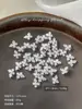 Decoraciones para uñas de flor de cristal de hielo tallada suave, modernas y versátiles, blanco translúcido, flor de cuatro pétalos tridimensional para decoración de uñas, pedrería de resina, al por mayor