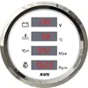 Pantalla digital de 85 mm para voltaje, temperatura del agua, presión de aceite y RPM - un instrumento cuatro en uno para uso marino/automotriz, 12V/24V