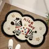 Alfombra Absorbente de Baño Tejida de Lana Sintética Alfombra de Piso de Dibujos Animados Felpudo de Baño Felpudo de Prueba de Baño Alfombra Antideslizante para Puerta