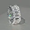 Cao Shi Marca da Moda Recorte Luxo Acessível Anel de Alto Padrão Geométrico Zircônia Joia Totalmente cravejada de Diamante Moda Nicho Acessórios Populares
