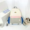 Mochila Infantil Nueva Bloque de Color Bolsa Escolar para Jardín de Infancia Niños y Niñas de Primaria Mochila Ligera Casual de Viaje Moderna
