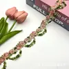 Nuevos Accesorios Florales Bordados Multicolores Solubles en Agua Cadena de Clavícula Gradiente Código de Barras Joyería Hecha a Mano DIY para Zapatos y Sombreros