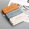 Al por mayor En stock Algodón y Lino Estuche para Gafas Simple Ins Creativo Marco de Estuche para Gafas Caja de Almacenamiento para Miopía Estuche de Cuero