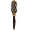 Peine cilíndrico de cerámica con cerdas de jabalí doradas, tubo de aluminio, hebilla interior para cabello rizado, juego de peluquería, peine cilíndrico de aluminio.