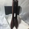 Botas Altas de Tacón Simple Estilo Coreano para Mujer 2026 Otoño/Invierno Nuevas Botas Elásticas Adelgazantes por Encima de la Rodilla Tacón Fino Mate Botas Altas