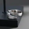 Anillo de Plata Tailandesa S925 para Hombre, Estilo Europeo y Americano Moderno, Único y Versátil, Adecuado para el Dedo Índice, Decoración de Dedo, Anillo de Cola