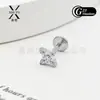 Joias para Piercing em Liga de Titânio G23 com Quatro Pequenas Flores de Zircônia e Diamantes, Studs de Lábio Exquisitos, Argolas de Lábio, Studs de Nariz, Studs de Cartilagem da Orelha