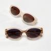 80312Gm Gafas de Sol de Alta Gama del Mismo Estilo para Mujer con Decoración Anti-UV Moda Retro Ovaladas Gafas de Sol