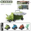 Camión de Contenedores de Dinosaurios Transfronterizo Patinete Mini Coche de Tracción Hacia Atrás Modelo de Dinosaurio de Goma Suave Juguete de Almacenamiento para Niños Coche de Juguete Regalo