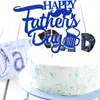 Pastel para Fiesta del Día del Padre de Amazon con Papel Brillante e Inserts Decorativos de Bandera Grande Azul-Negro