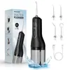 Irrigador bucal portátil de mano transfronterizo, irrigador bucal de agua 300 ml mejorado con depósito de agua grande desmontable para limpiar residuos bucales