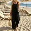 2026 Europeo y Americano transfronterizo verano nuevo Amazon para mujer estilo casual vacacional holgado color liso mono