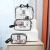 Código bidimensional juego de tres piezas nuevo PVC transparente bolsa de tocador almacenamiento impermeable bolsa de cosméticos portátil portátil portátil almacenamiento