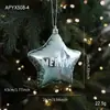 Pingente de Plástico Azul Transfronteiriço Pó Pegajoso Decoração de Janela de Árvore de Natal Estrela de Cinco Pontas Floco de Neve Decoração de Desenho Animado Layout de Cena