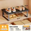 Armário de sapatos prateleira em camadas rack de armazenamento armário organizador de prateleira divisória de sapato de couro prateleira de armazenamento divisória de sapato doméstico