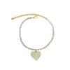 Tobillera de Corazón con Pedrería Europea y Americana Llena de Diamantes, Cadena de Tobillo con Colgante Personalizado en Forma de Corazón, Joyería para el Pie de Playa de Verano para Mujeres, Moderna y Versátil