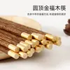 5 Pares Palillos de Wengué Palillos Redondos Fu Sin Pintura Sin Cera Punta Metálica Antideslizante Palillos Regalo Significativo Vajilla de Madera Original