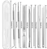 Tijeras para uñas, tijeras para cutícula de acero inoxidable, pedicura de salón de uñas, exfoliación de uñas, empujador de cutícula y removedor de padrastros set