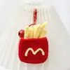 Llavero de Helado Transfronterizo, Colgante Tejido a Mano de Papas Fritas y Hamburguesa, Accesorio para Mochila, Souvenir de Comida Simulada
