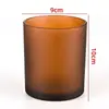 Copo de Vidro Fosco Colorido para Vela, Simples com Tampa, Suporte para Vela Opcional, Copo de Vidro para Vela Criativo de Boca Larga, Pote, Garrafa Vazia