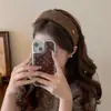 Pinza para el Cabello Facial de Lana Retro con Etiqueta Dorada Versátil para Otoño e Invierno Diadema de Ala Ancha para Uso Diario de Mujer Diadema Alta para la Cabeza Tocado