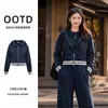 Nuevo conjunto de punto trenzado para mujer, otoño/invierno, con capucha, corte holgado, moderno y casual, de importación