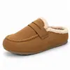 Zapatillas de Algodón Birkenstock con Puntera Engrosada, Media Zapatilla, Invierno 2026, Versátiles, Felpa Plus, Cálidas, Zapatillas de Algodón Perezosas, Slip-On, Zapatos Tipo Frijol