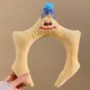 Faixa de cabeça de pelúcia fofa de desenho animado para lavar o rosto de mulheres, acessório de cabelo para outono e inverno, faixa de cabeça de coroa alta, antiderrapante, grampo de cabelo que não cai