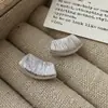 Pendientes de Plata de Ley S925 Dorada Tallados a Mano Textura Simple Retro Brillo Estilo Coreano Moda Joyería para Orejas Simple Venta al por Mayor