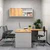 Escritorio Personalizado Pequeño para Oficina en Forma de L, Escritorio Moderno Simple para Gerente Ejecutivo, Escritorio de Esquina y Silla Todo en Uno