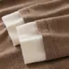 Otoño e Invierno Nuevo Nuevo Tejido de Punto de Cachemira 100 Pura para Mujer Tejido de Punto de Combinación de Colores Camiseta de Fondo Suelta de Cuello Redondo