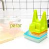 Colorido multi-uso Pot Cover Rack com bandeja de água para óleo Sump Kitchen Supplies plástico Corte Board Rack Faca Rack Cutting Board Rack