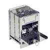 Estufa Cuadrada para Leña Mini Barbacoa BBQ Acero Inoxidable Estufa para Leña Parrilla Barbacoa Camping Picnic Parrilla Barbacoa Plegable