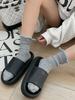 Calcetines Apilados con Raya Trasera Dividida de Diseñador AMUSIVE para Relajación Calcetines Refinados de Algodón Japonés Calcetines Vintage de Media Caña