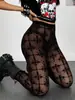 Leggings de Malla Transparente con Estampado de Terciopelo Cruzado, Ajustados, Elásticos, Transpirables, Cortos, de Venta Caliente, para Chicas Atrevidas y Sexy