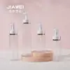 Frasco Plano de Ombro 120ml Pet Acrílico Cabeça Pump de Loção Plástico Transparente Embalagem Cosmética Frasco com Bomba de Loção