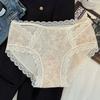 Roupa íntima de Algodão Cru Antibacteriana 10A Feminina Algodão Puro Gancho Estendido Estilo Floral Pastoral Cintura Média Confortável Respirável Calcinha de Algodão Puro