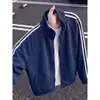 Chaqueta Deportiva de Patchwork Color Block con Cuello Alto para Primavera y Otoño, Ropa para Pareja, Patrón de Escamas de Dragón, Cardigan de Tres Rayas, Ropa de Abrigo, Sudadera con Capucha para Hombre