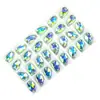 Wei Chen fondo plano forma de gota hebilla plana material de vidrio de cristal DIY cosido a mano taladro ropa zapatos cosido taladro doble agujero