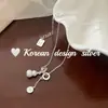 Collar de Plata de Ley S925 Estilo Lujo Ligero Dongdaemun Coreano Moneda Calada Calabaza Borla Circona Nuevo Estilo Chino