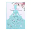 Invitación de Vacaciones Estilo Europeo Papel de Boda Recorte de Papel Tarjeta de Felicitación de Princesa Flor de Rosa Cortada con Láser Tarjeta de Sobre de Invitación para Niña de las Flores