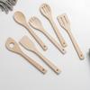 Colher de madeira de faia com cabo longo garfo de madeira pá de madeira utensílios de cozinha pá de madeira conjunto de utensílios de cozinha de madeira para casa atacado