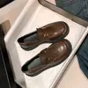 Mocasines de Suela Gruesa para Mujer 2026 Nuevos Otoño Invierno Planos Versátiles Slip-on Zapatos de Mujer Piel Suave Estilo Británico Zapatos Pequeños de Cuero