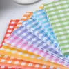 Pote de pudim garrafa transparente papel de vedação decoração decoração de mesa de sobremesa de aniversário xadrez colorido copo de iogurte tampa cor de papel
